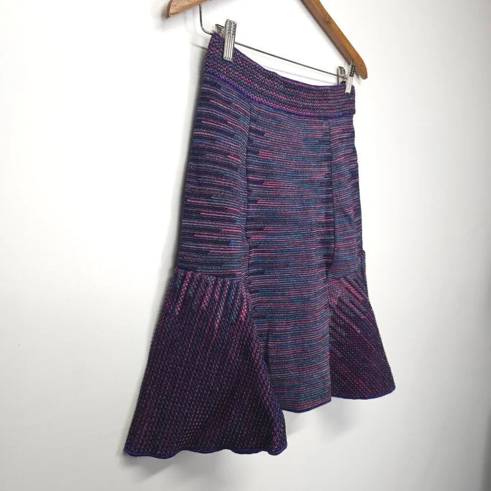 M Missoni Multi Color Trumpet Knit Mini Skirt